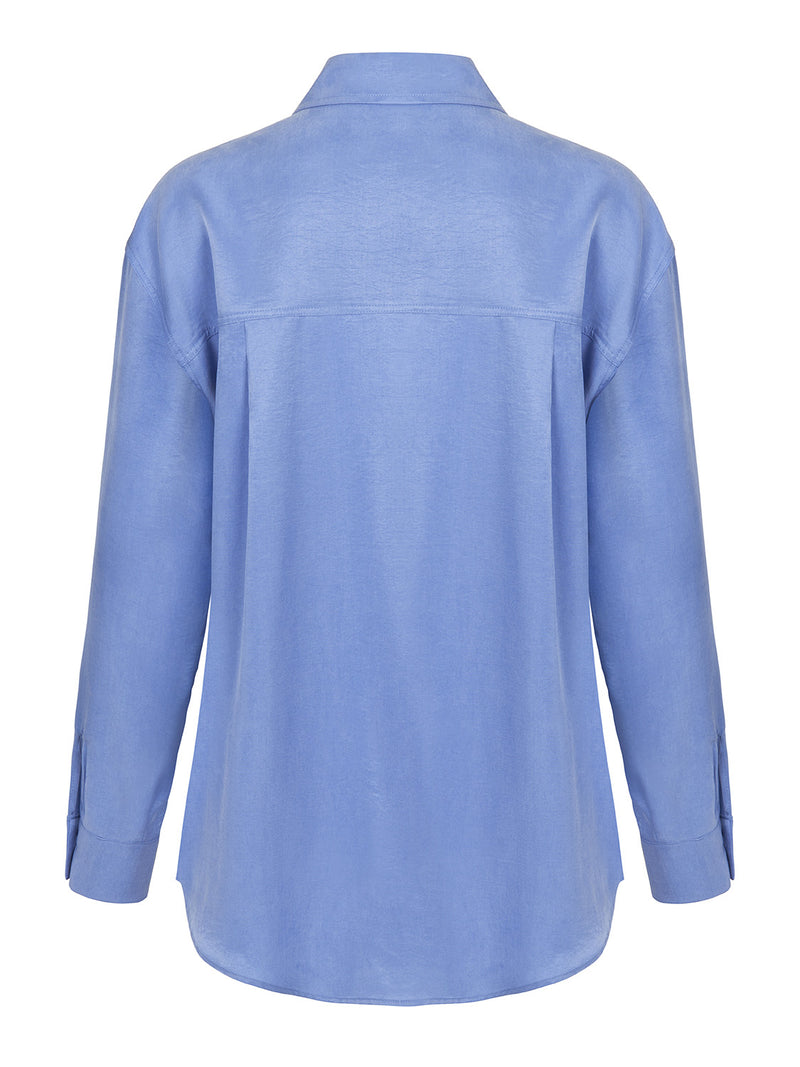 Nocturne Flowy Oversize Shirt Blue