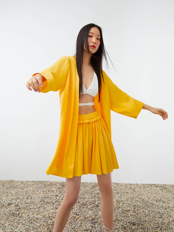 Nocturne Back Detailed Kimono Yellow