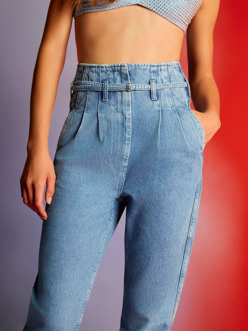 Nocturne Stone Detailed Mom Jeans Indigo