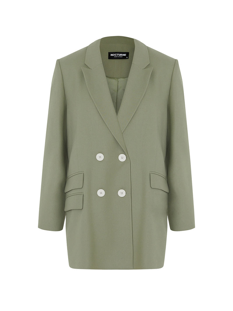 Nocturne Doubl-Breasted Blazer Khaki