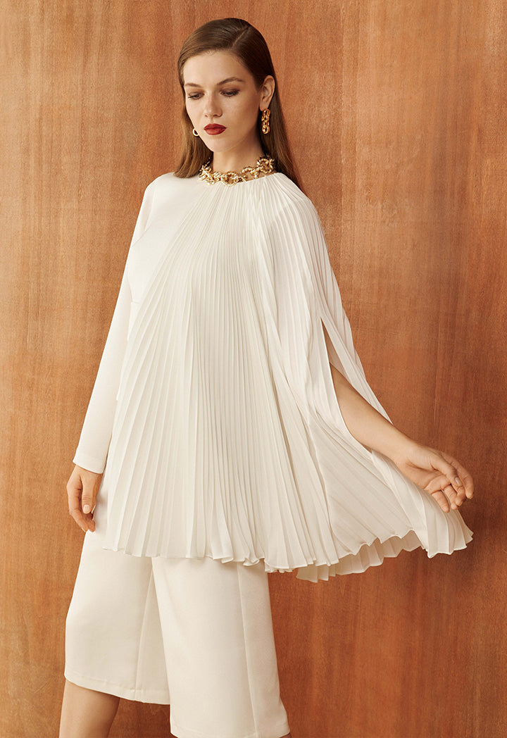 Choice Asymmetrical Sleeve Blouse Off White