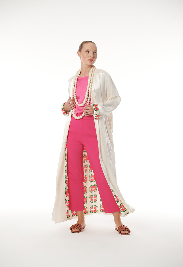 Choice Maxi Abaya With Printed Inner Lining Cream