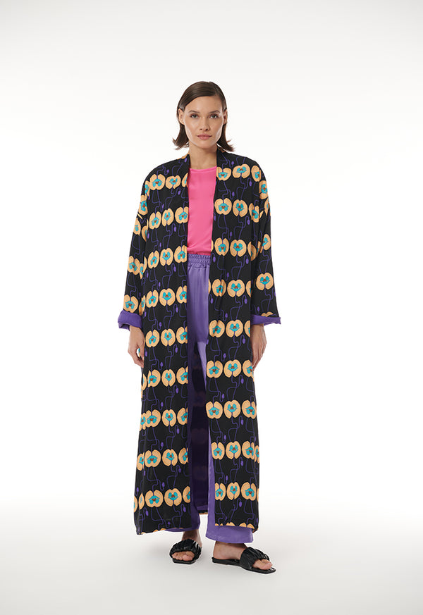 Choice All Over Printed Front Open Abaya Print