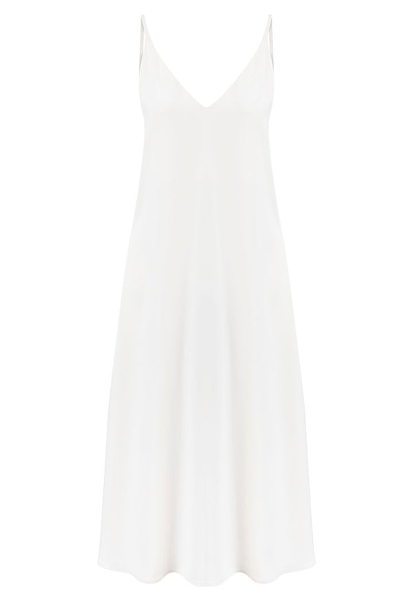 Nu Spaghetti Strap A-Line Dress Off White