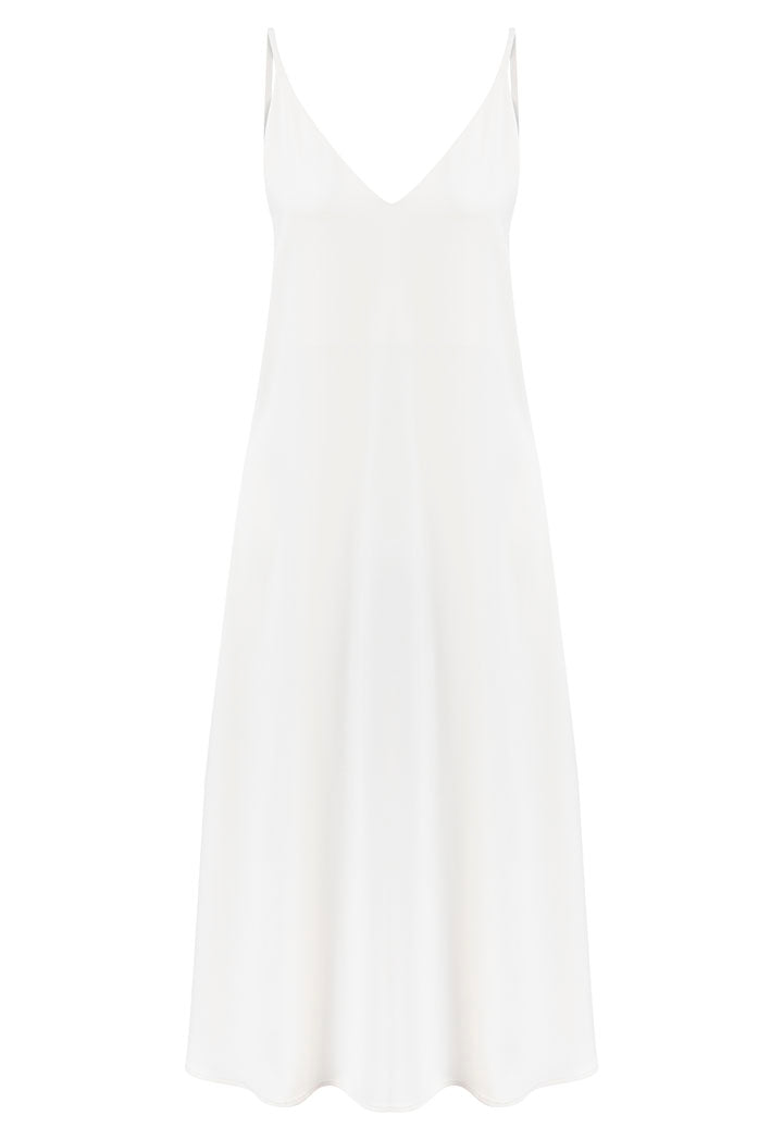 Nu Spaghetti Strap A-Line Dress Off White