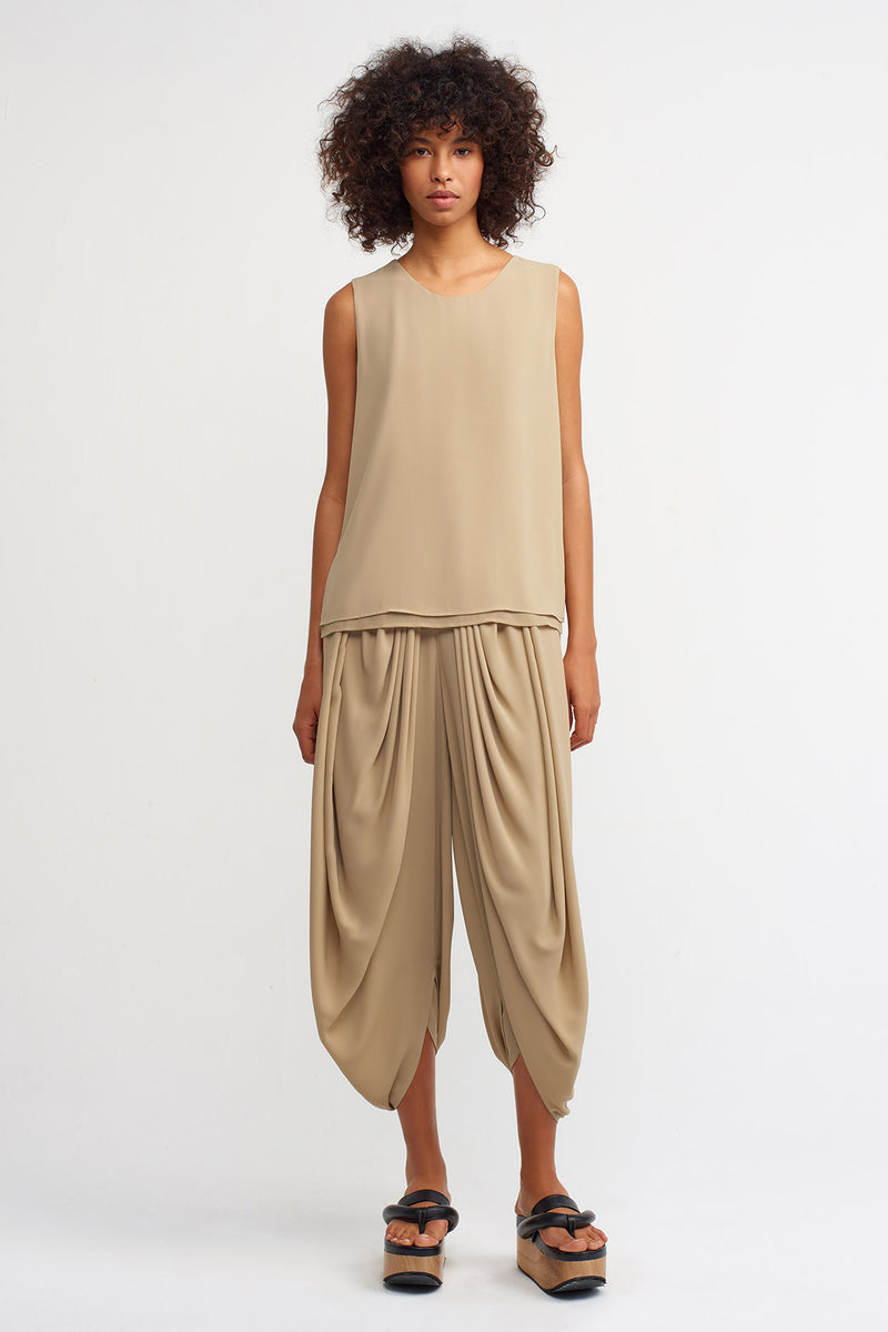 NU Sleeveless Blouse Beige