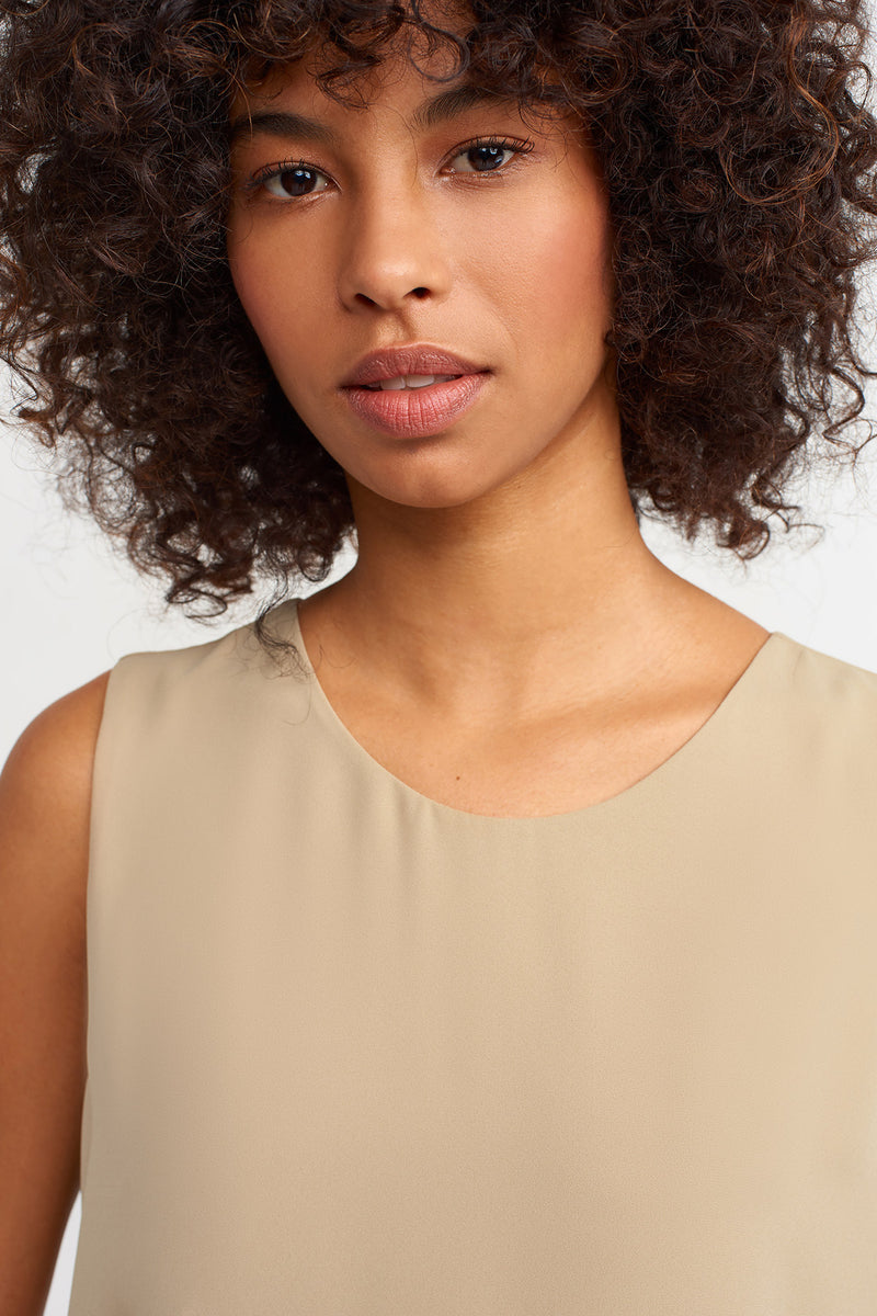 NU Sleeveless Blouse Beige