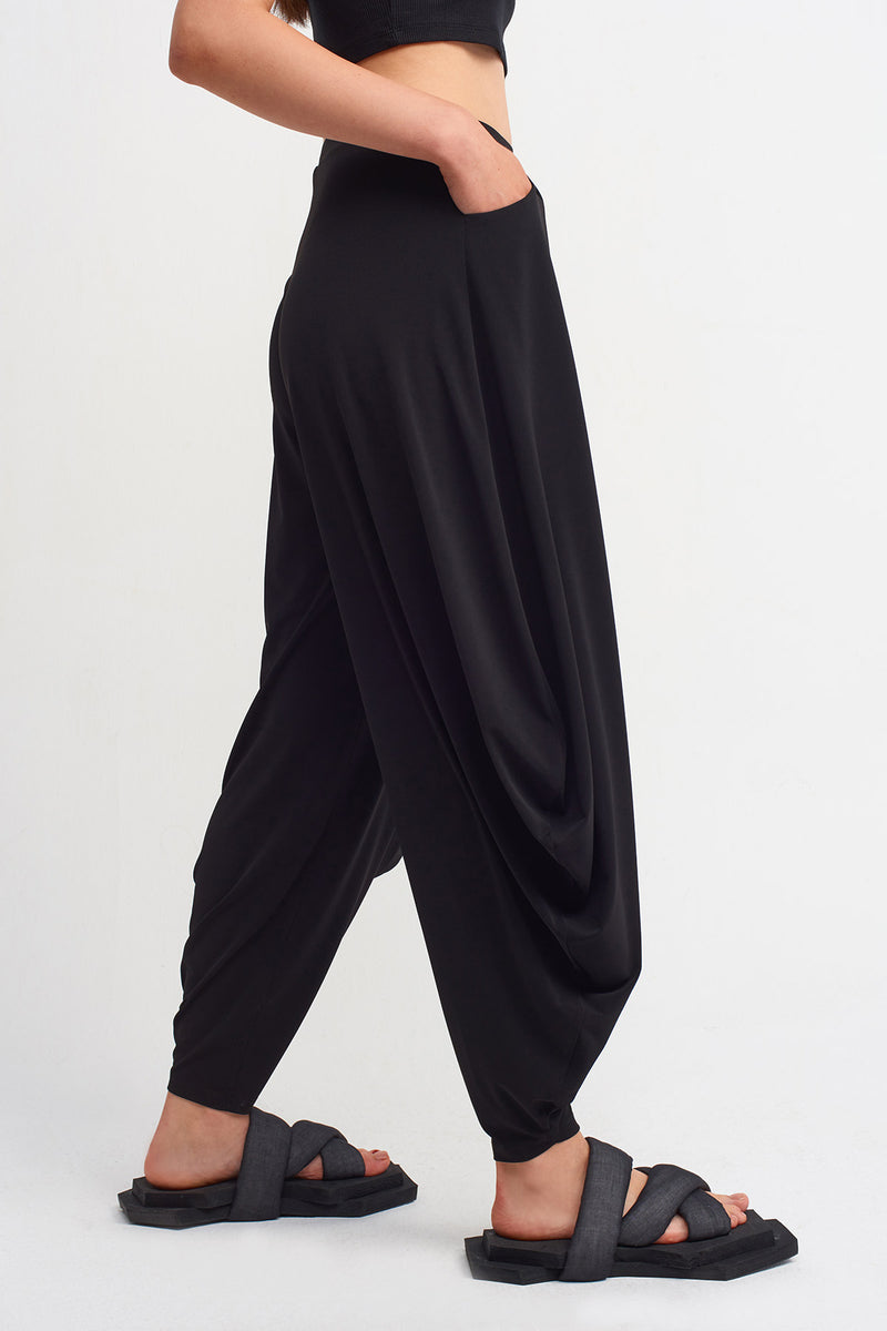 NU Draped Detail Trouser Black