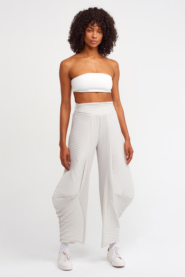 NU High Waist Pleated Trouser Ice