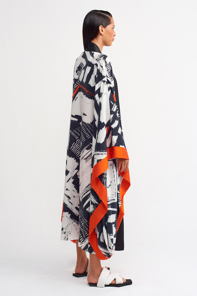 NU Printed Wide Sleeve Outerwear Black/Off White
