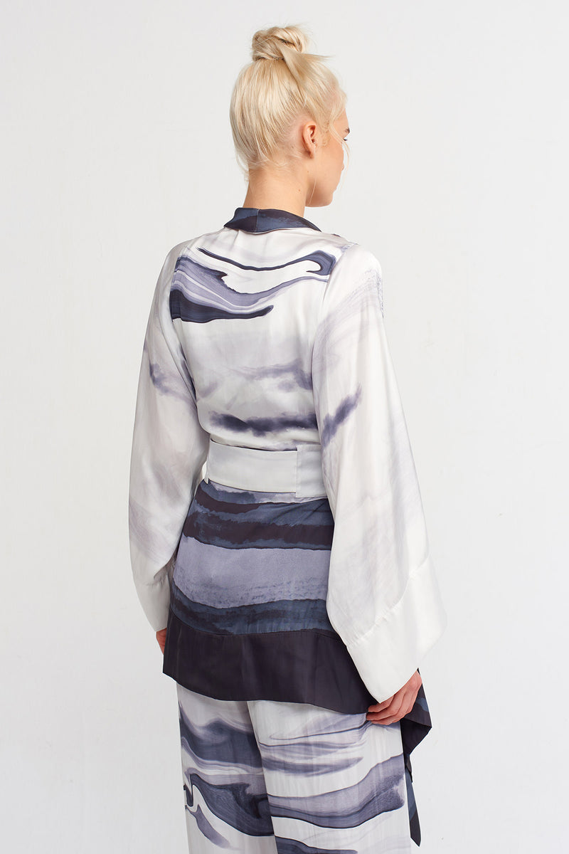 NU Printed Belted Outerwear Multicolor