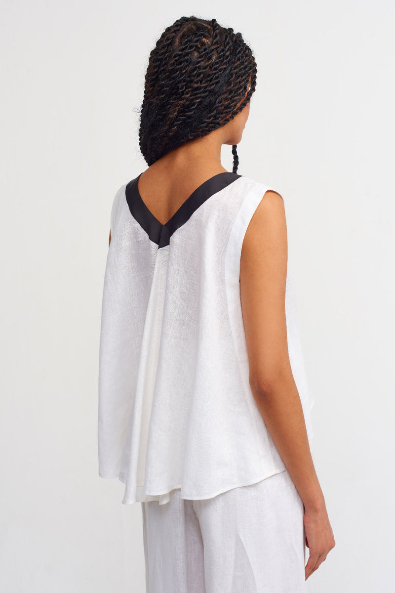 NU Two-Toned Cropped Top Offwhite/Black