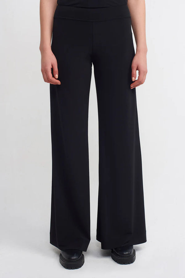 Nu Solid Wide Leg Trousers Black