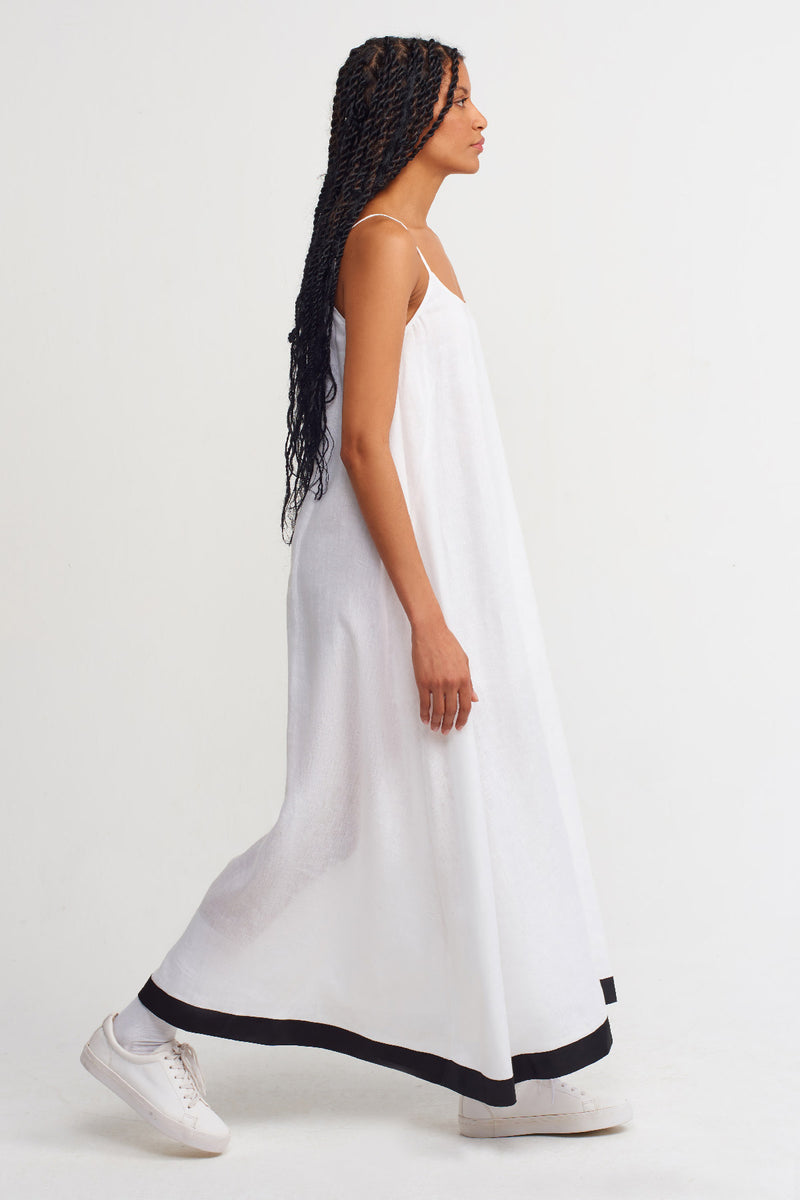 Nu Thin Strap Maxi Dress Offwhite/Black