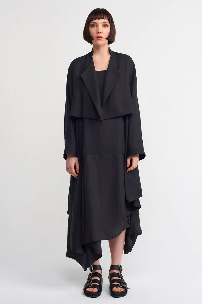NU Open-Front Cropped Outerwear Black
