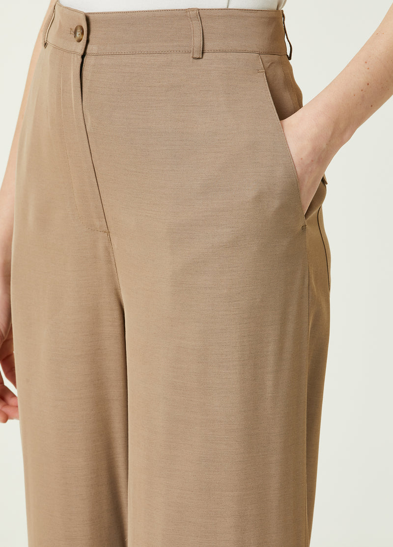 Beymen Collection High Waist Flowy Trouser Beige