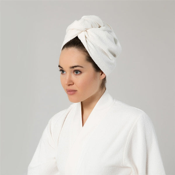 Chakra Bamboo Solid Hair Bonnet 25X63Cm Ecru