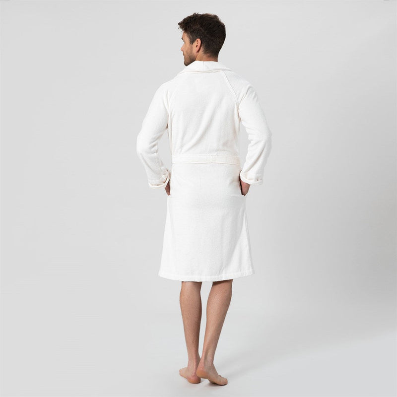 Chakra Bamboo Solid Unisex Bathrobe Ecru