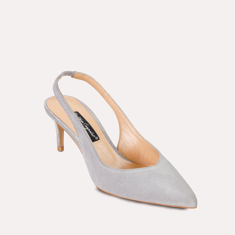 Neslihan Canpolat Leather Suede Rubber Stiletto Grey